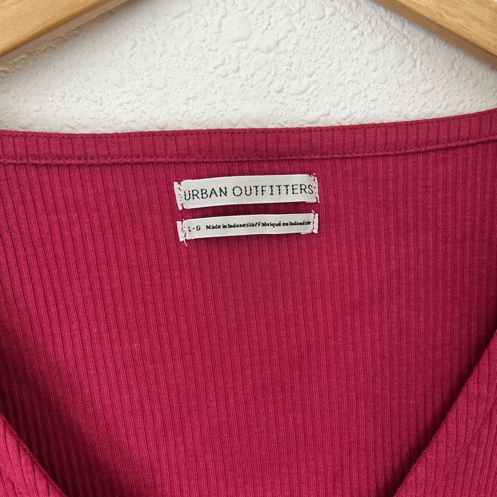 Urban Outfitters Deep Red Button-Down Top - Picture 3 of 3